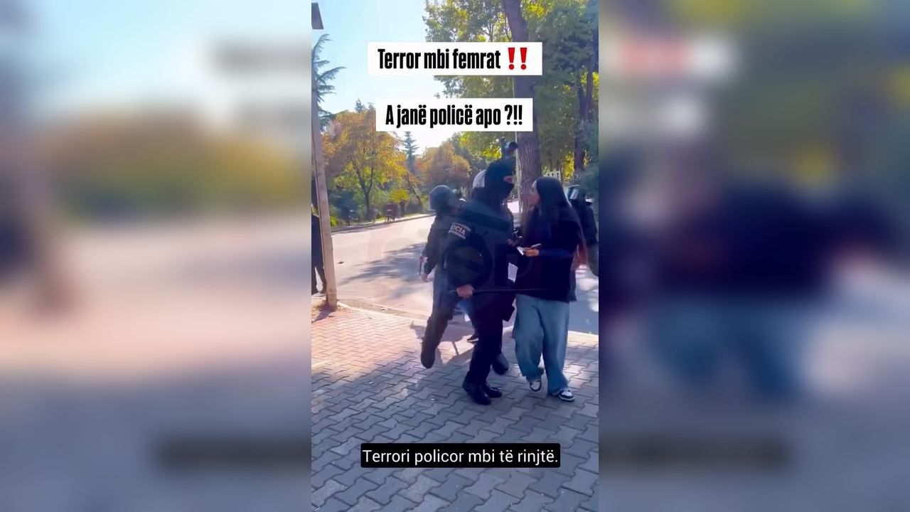 Efektivë të maskuar shoqërojnë me forcë dy të reja gjatë protestës — Tiranë, 20 tetor 2026