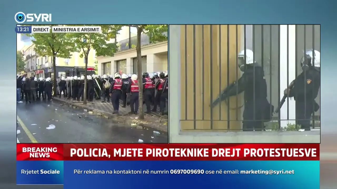 Policia qëllon me plumba gome ndaj grave, të miturve dhe të moshuarve — Tiranë, 17 tetor 2026