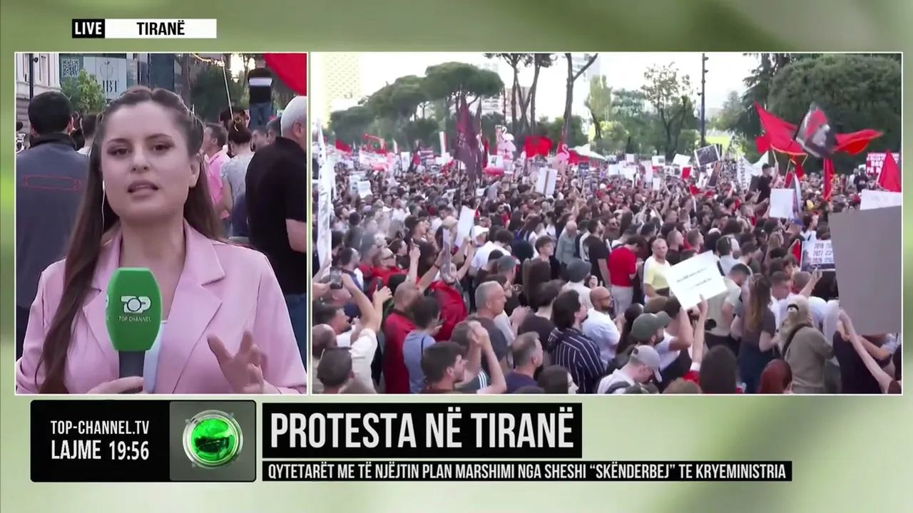 Protestë para Kryeministrisë kundër projektit bregdetar — Tiranë, 6 qershor 2026